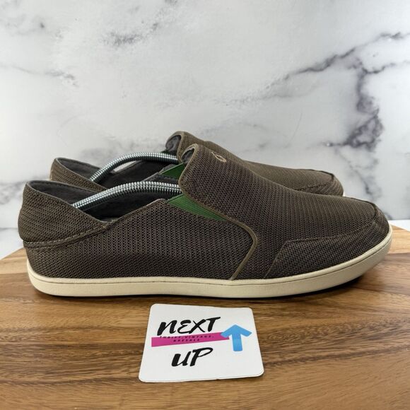 Men’s size 12-Olukai Nohea Mesh Brown Slip On Shoes Loafers Casual Sneaker